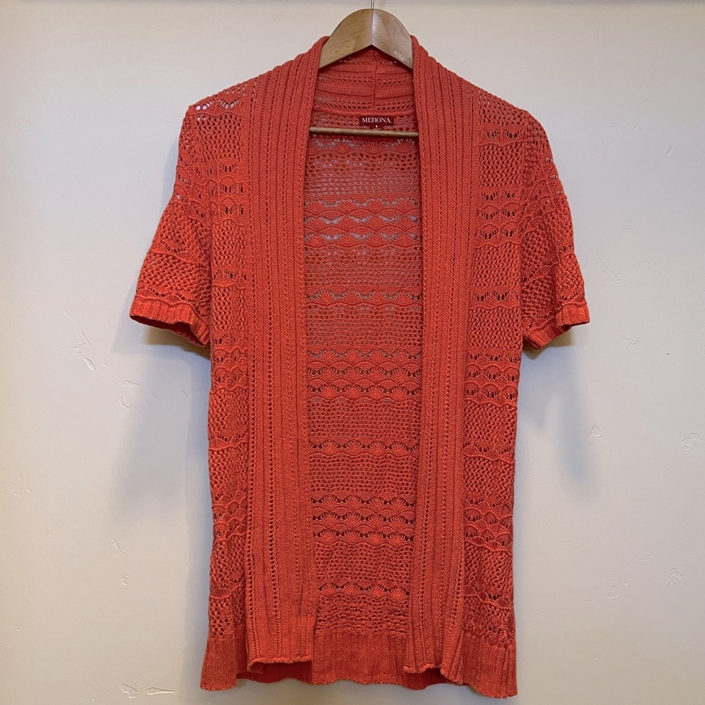 Red/Orange Loose Knit Cardigan